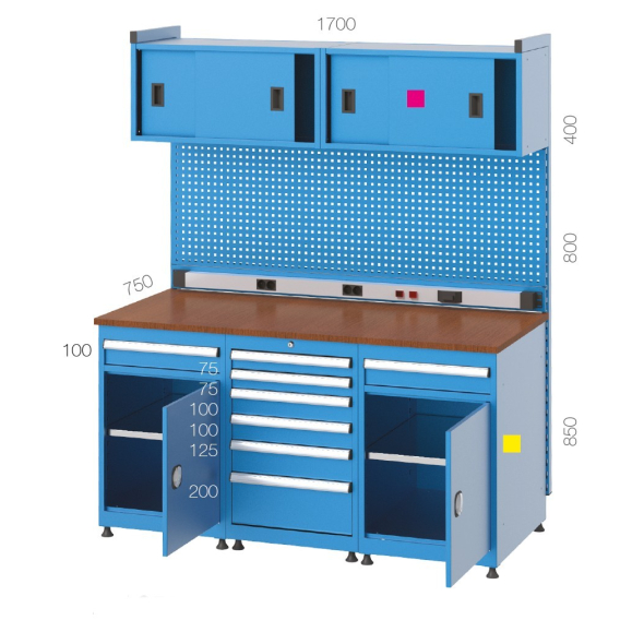 8 Çekmeceli 2 Dolaplı Elektrik Panolu Modüler Çalışma Masası MCM03528 8 Çekmeceli 2 Dolaplı Elektrik Panolu Modüler Çalışma Masası MCM03528