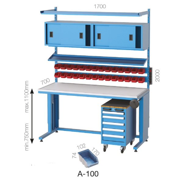 Ergonomik Elektronikçi Çalışma Masası ECM03694