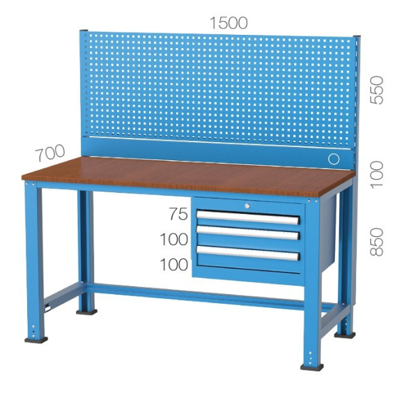 3 Çekmeceli Takım Asma Panolu Çalışma Masası KCM03784