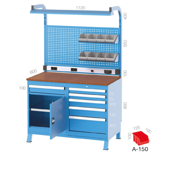 6 Çekmeceli Elektrik Panolu Aydınlatmalı Çalışma Masası KCM03923