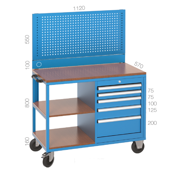 5 Çekmeceli Panolu Takım Arabası  KTA08027 