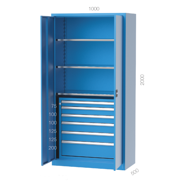 3 Raflı 6 Çekmeceli Malzeme Dolabı KED06345