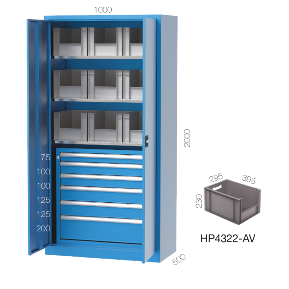 6 Çekmeceli Plastik Kasalı Malzeme Dolabı KED06385