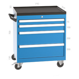 4 Çekmeceli Takım Arabası KTA08504